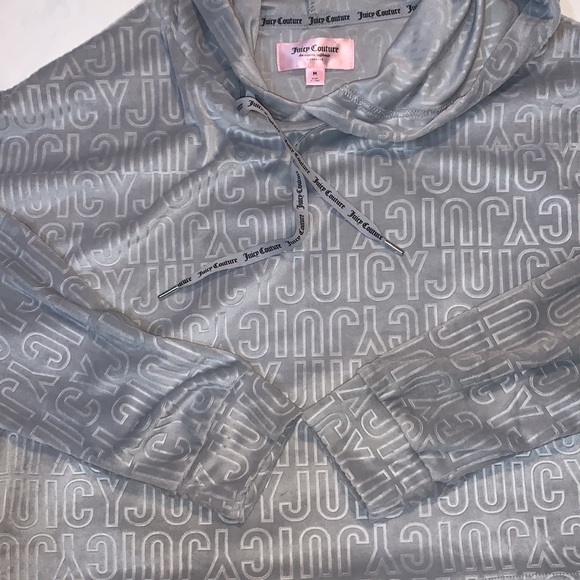 NEW!Juicy Couture Womens Velour Long Sleeve Cropped Lightweight Hoodie Pull over - Picture 8 of 8